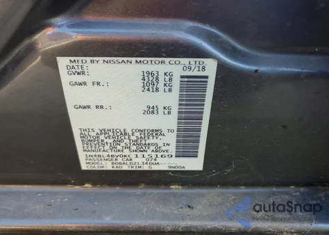 2019 Nissan Altima S из США, поврежденный, VIN 1N4BL4BV0KC115169